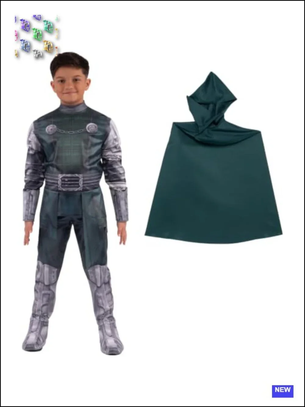 Marvel Doctor Doom Youth Halloween Costume Jumpsuit with Mask Multicolor